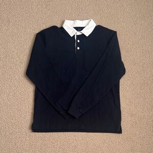 GAP Men's Navy Button Down Shirt with White Collar